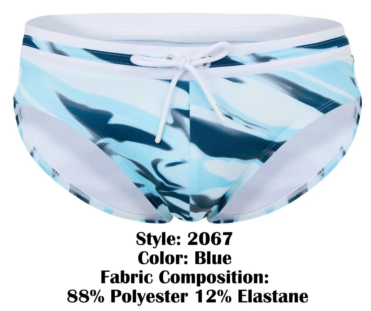 Clever Moda Men's swimwear 2067 Baru Swim Briefs Color Blue