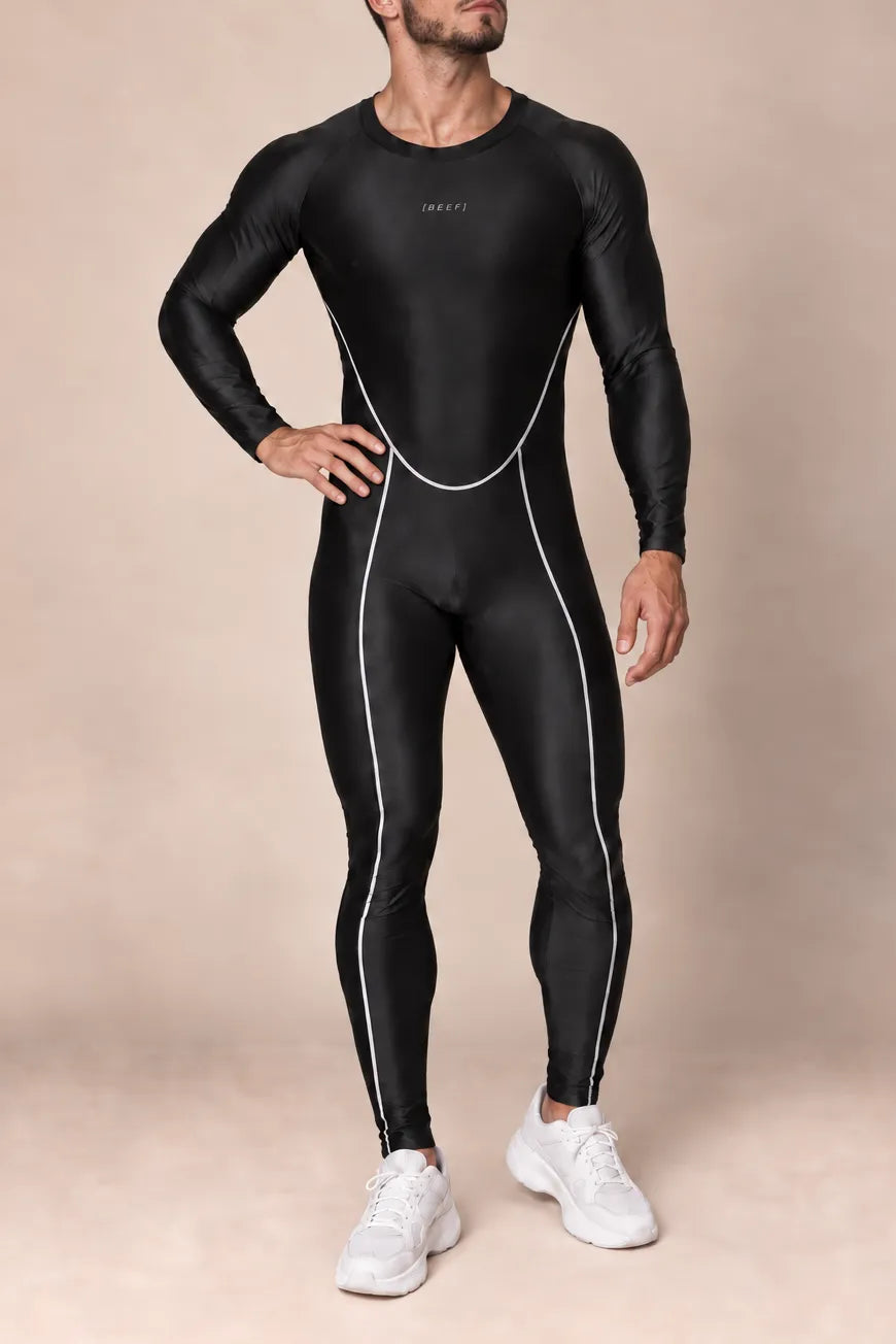 JJ Malibu Men's Contour Me Bodysuit - Midnight Black