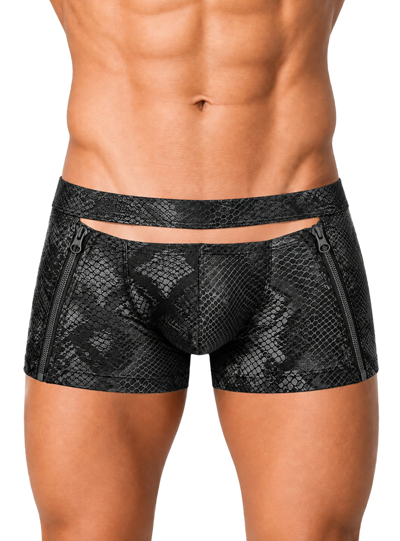 Undergear Men's Cutout Zip Trunk BK-788