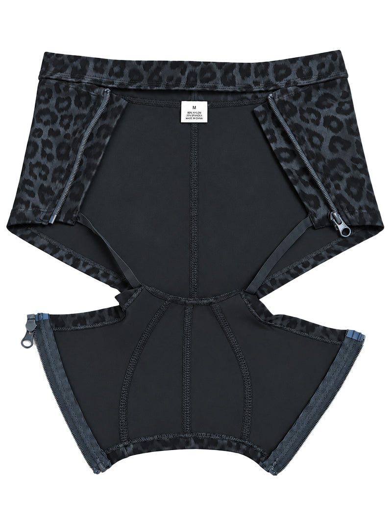 Undergear Men's Cutout Zip Trunk BK-788
