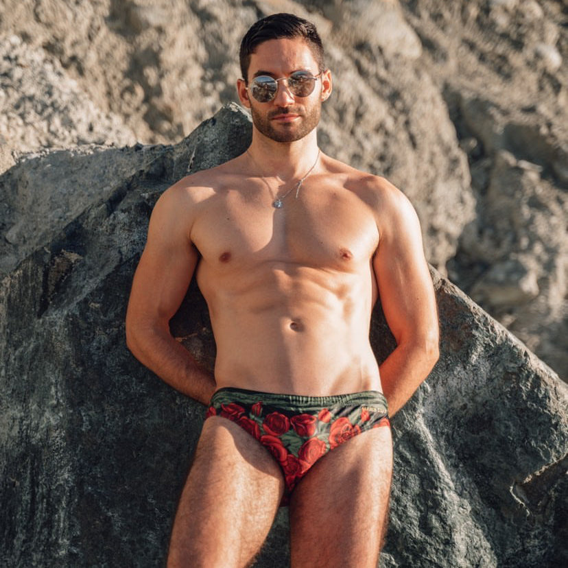 Maris Equi Men's Rozen Red Rose Swim Briefs
