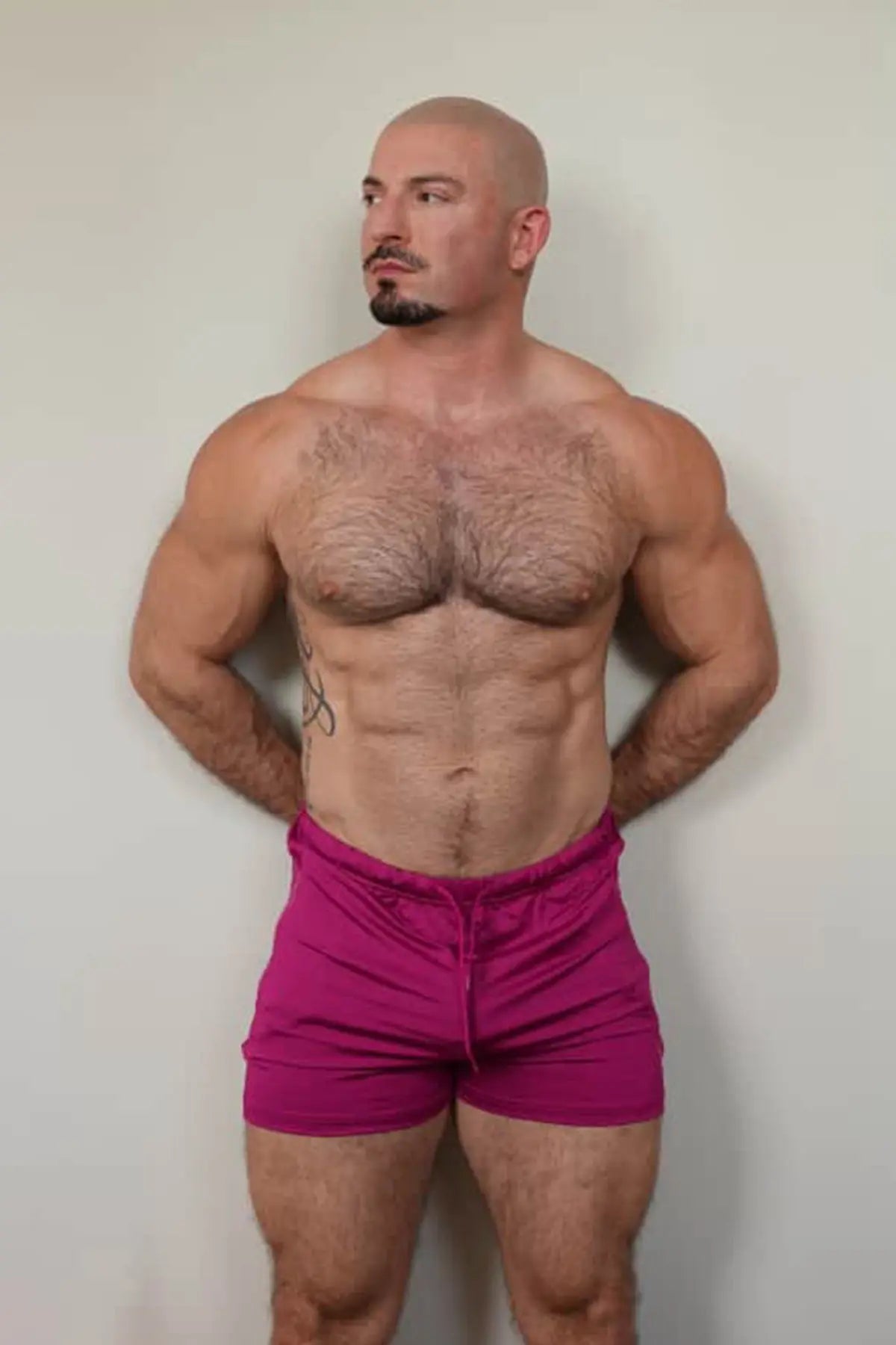 JJ Malibu Men's Karma 2" Short Shorts with Zipper Pockets - Magenta
