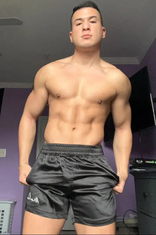 JJ Malibu Men's ShimmerFlex Active Shorts - Midnight Black