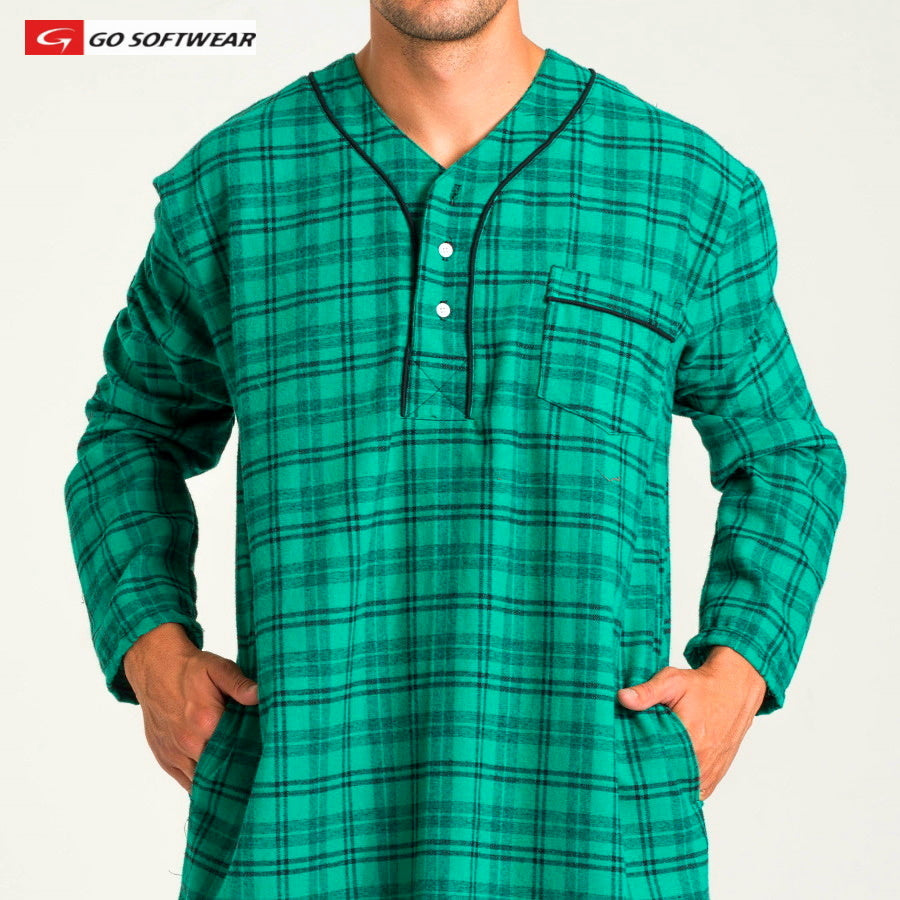 Go Softwear 4708 Men's Lumber Jack Night Shirt - Green Plaid