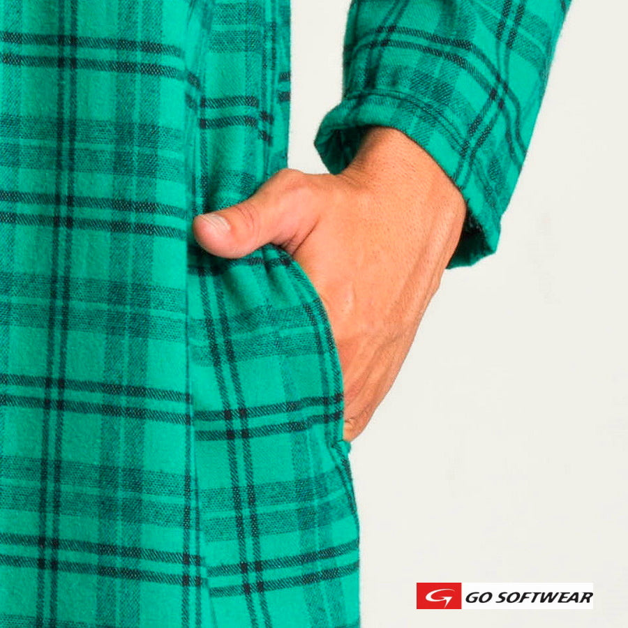 Go Softwear 4708 Men's Lumber Jack Night Shirt - Green Plaid