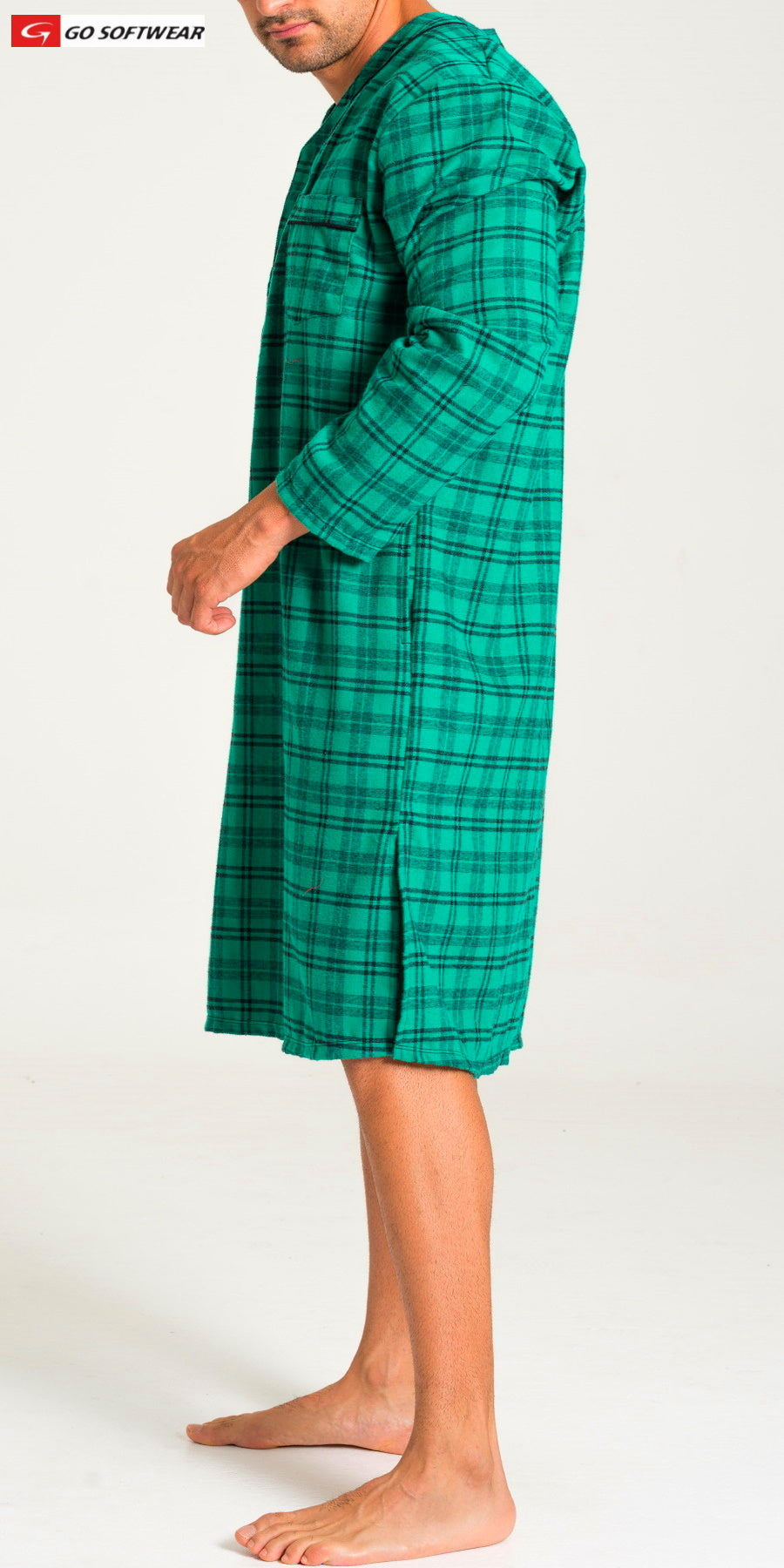 Go Softwear 4708 Men's Lumber Jack Night Shirt - Green Plaid