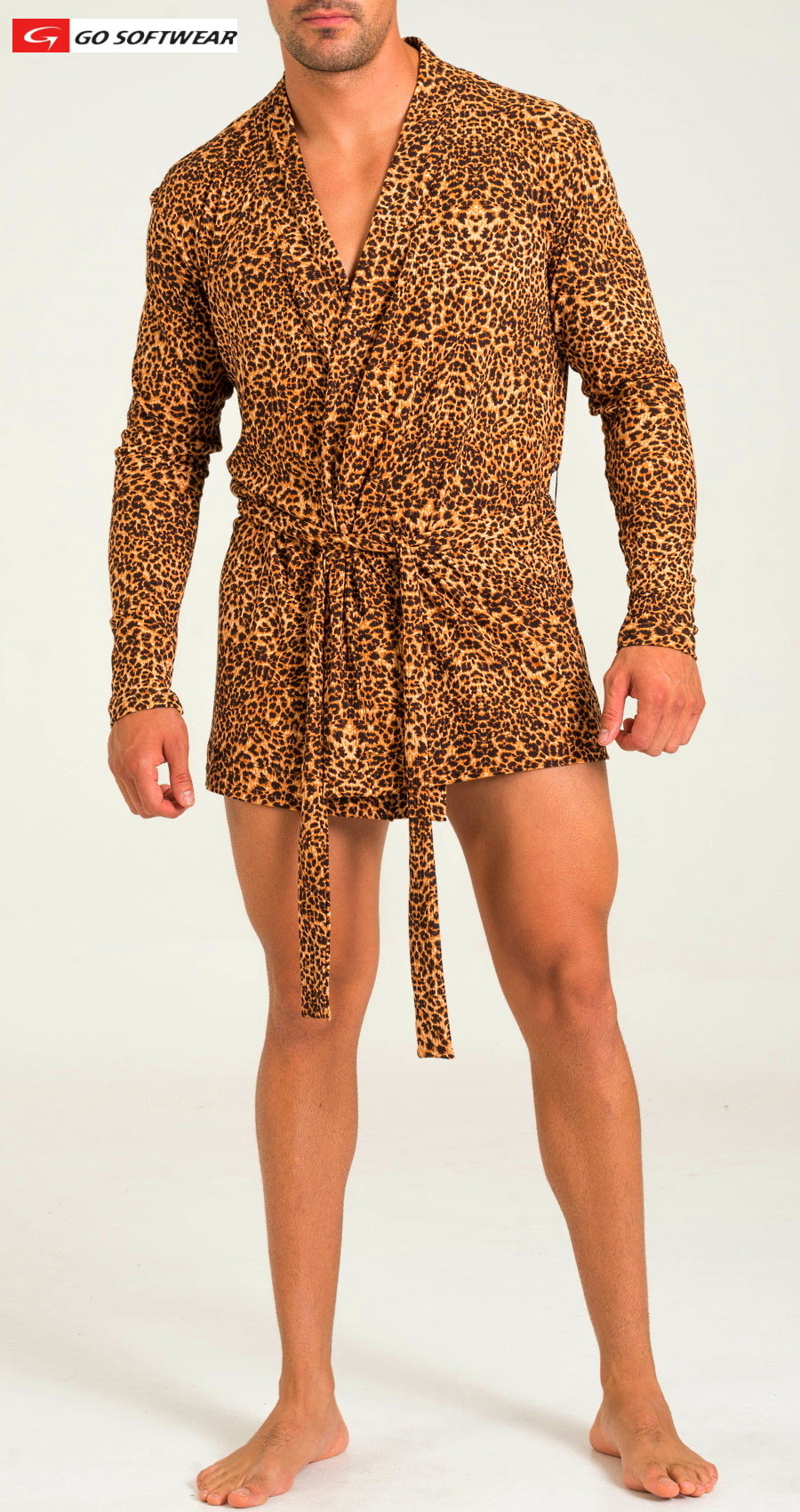 Go Softwear 3418 Men's Prowl Cheetah Robe - Cheetah Print