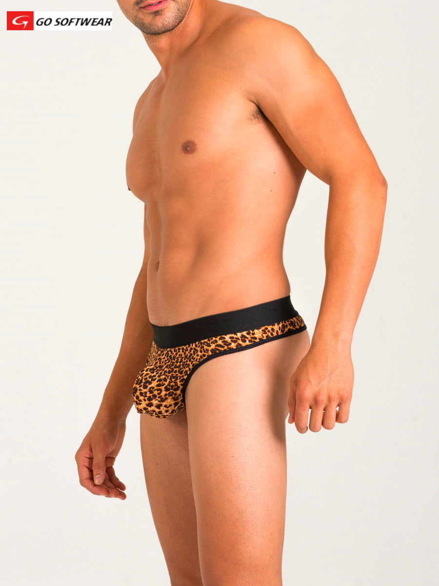 Go Softwear 3412 Men's Prowl Cheetah Slip Thong - Cheetah Print
