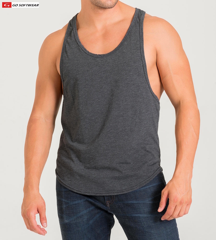 Go Softwear 4945 Men's California Bliss Y-Back Muscle Tank - Charcoal
