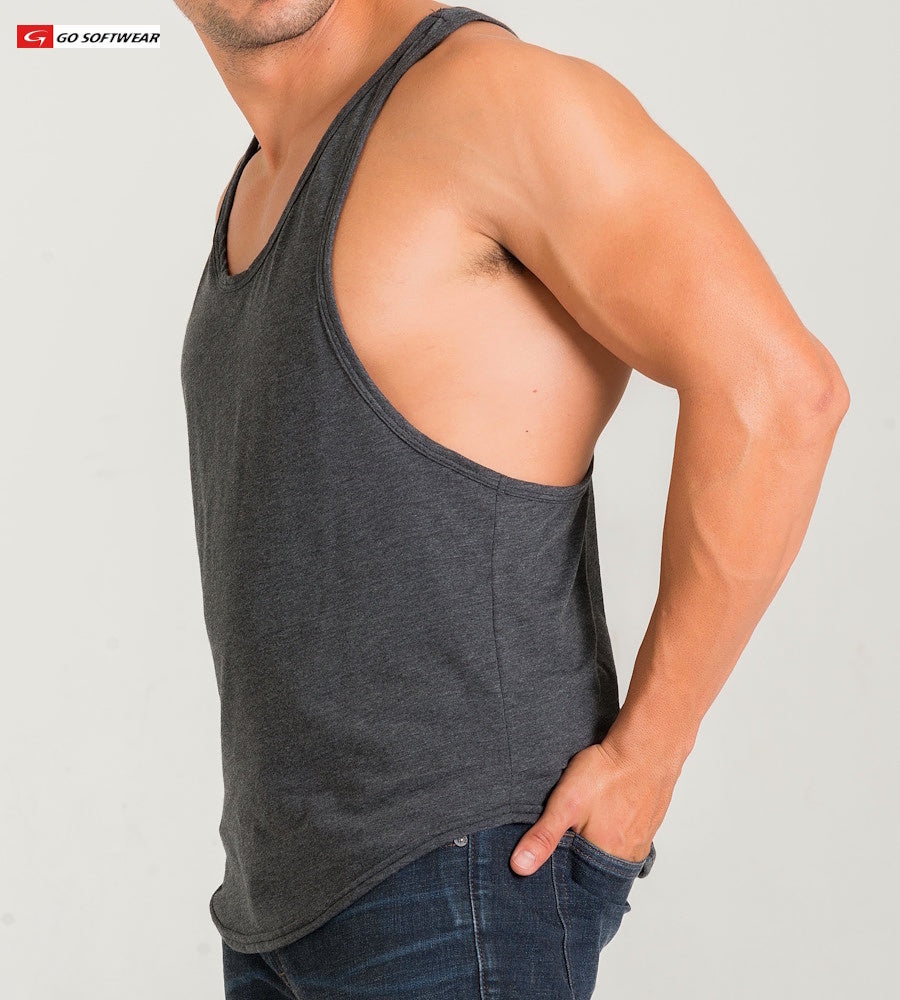 Go Softwear 4945 Men's California Bliss Y-Back Muscle Tank - Charcoal