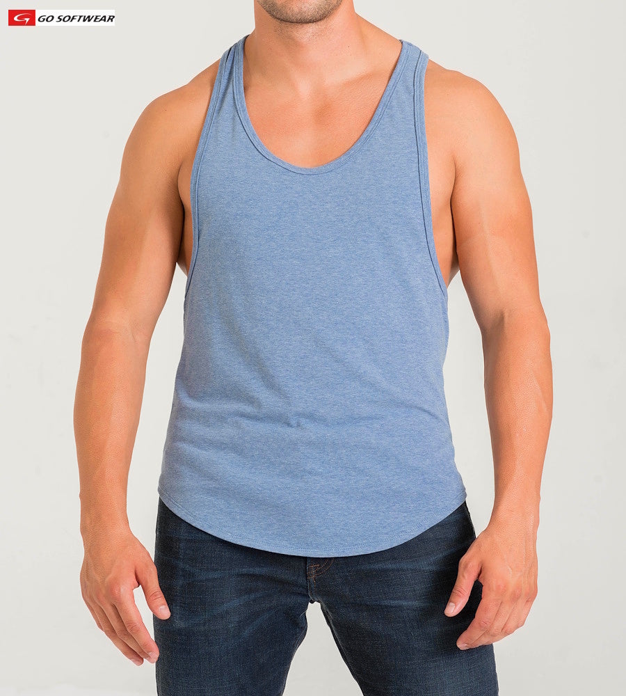 Go Softwear 4945 Men's California Bliss Y-Back Muscle Tank - Lite Denim