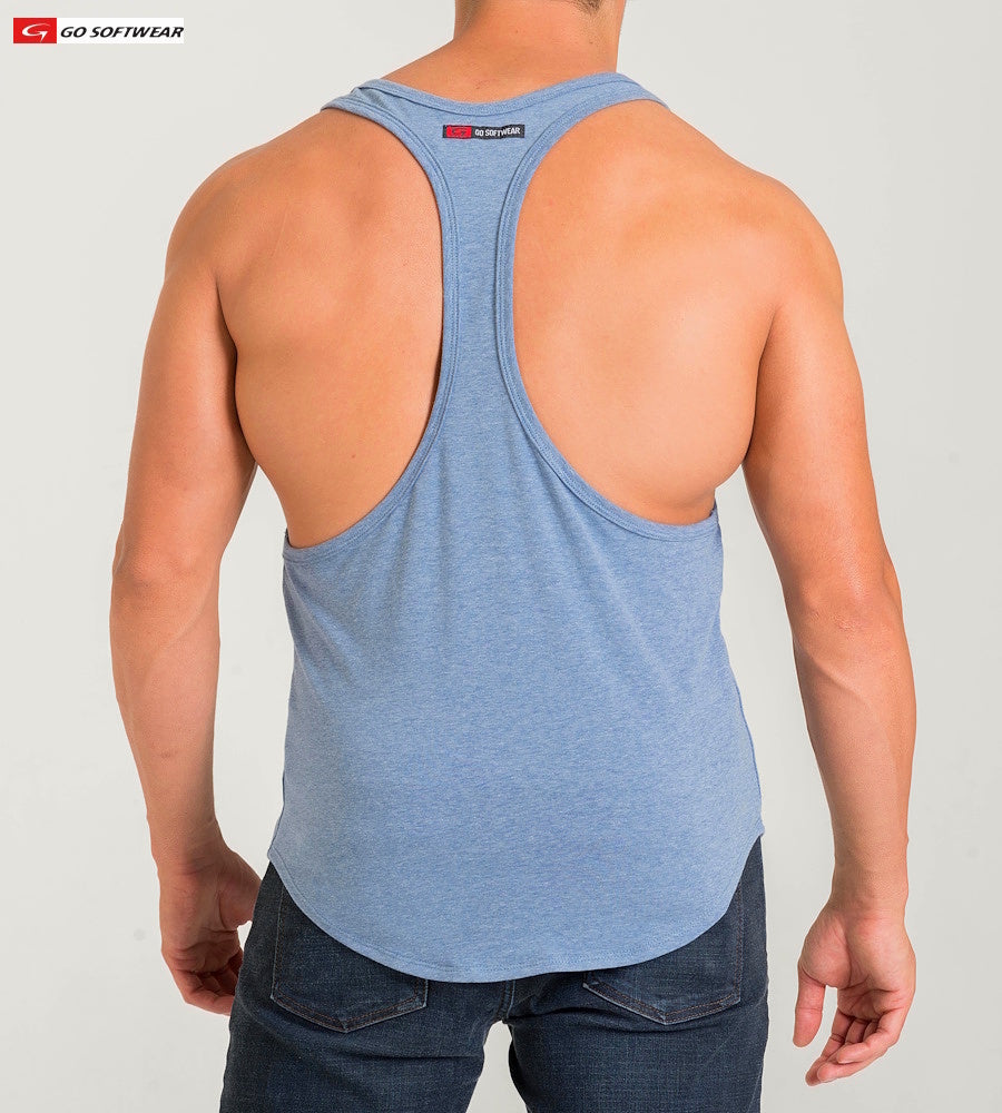 Go Softwear 4945 Men's California Bliss Y-Back Muscle Tank - Lite Denim
