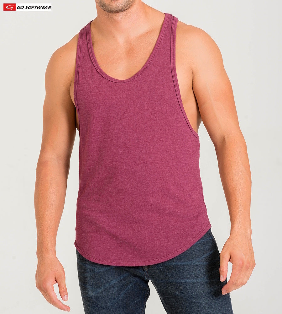 Go Softwear 4945 Men's California Bliss Y-Back Muscle Tank - Maroon
