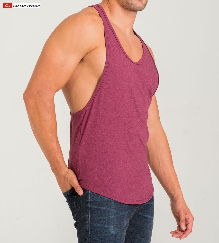 Go Softwear 4945 Men's California Bliss Y-Back Muscle Tank - Maroon
