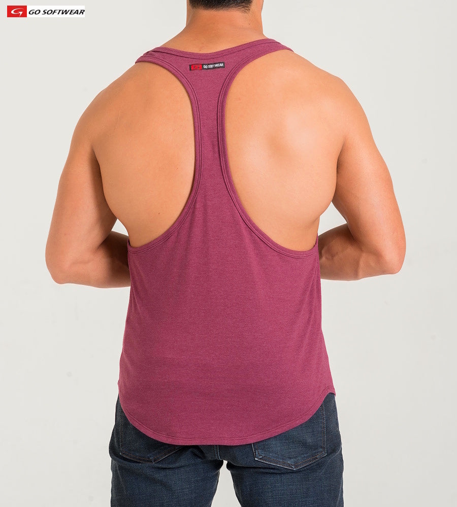 Go Softwear 4945 Men's California Bliss Y-Back Muscle Tank - Maroon