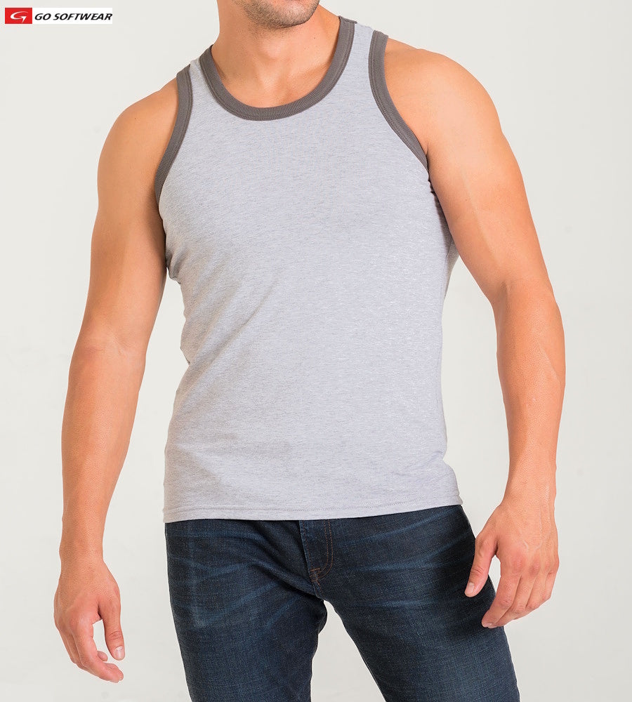 Go Softwear 4946 Men's California Bliss Classic Tank Top - Heather Grey