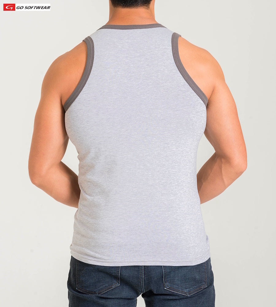 Go Softwear 4946 Men's California Bliss Classic Tank Top - Heather Grey