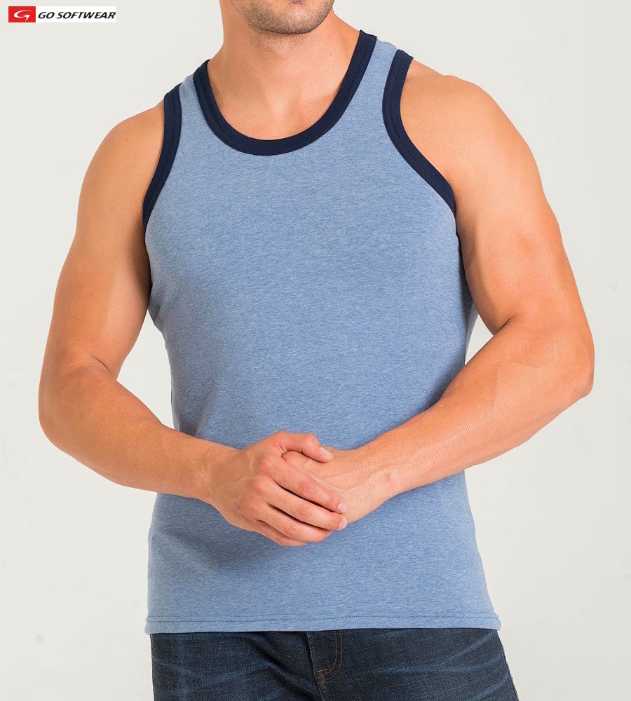 Go Softwear 4946 Men's California Bliss Classic Tank Top - Lite Denim