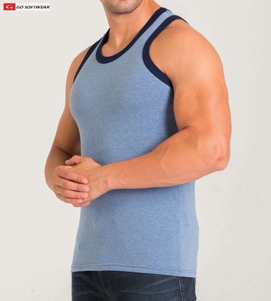 Go Softwear 4946 Men's California Bliss Classic Tank Top - Lite Denim