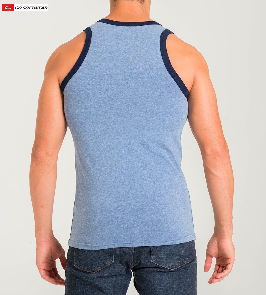 Go Softwear 4946 Men's California Bliss Classic Tank Top - Lite Denim