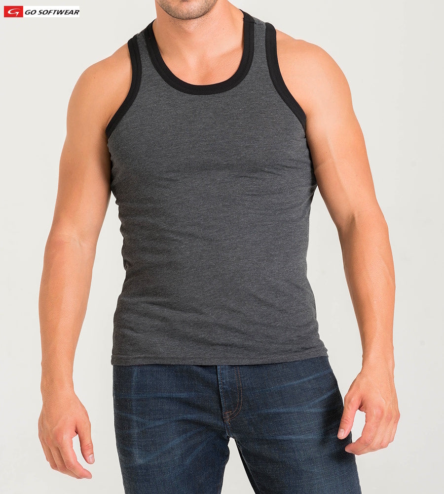Go Softwear 4946 Men's California Bliss Classic Tank Top - Charcoal