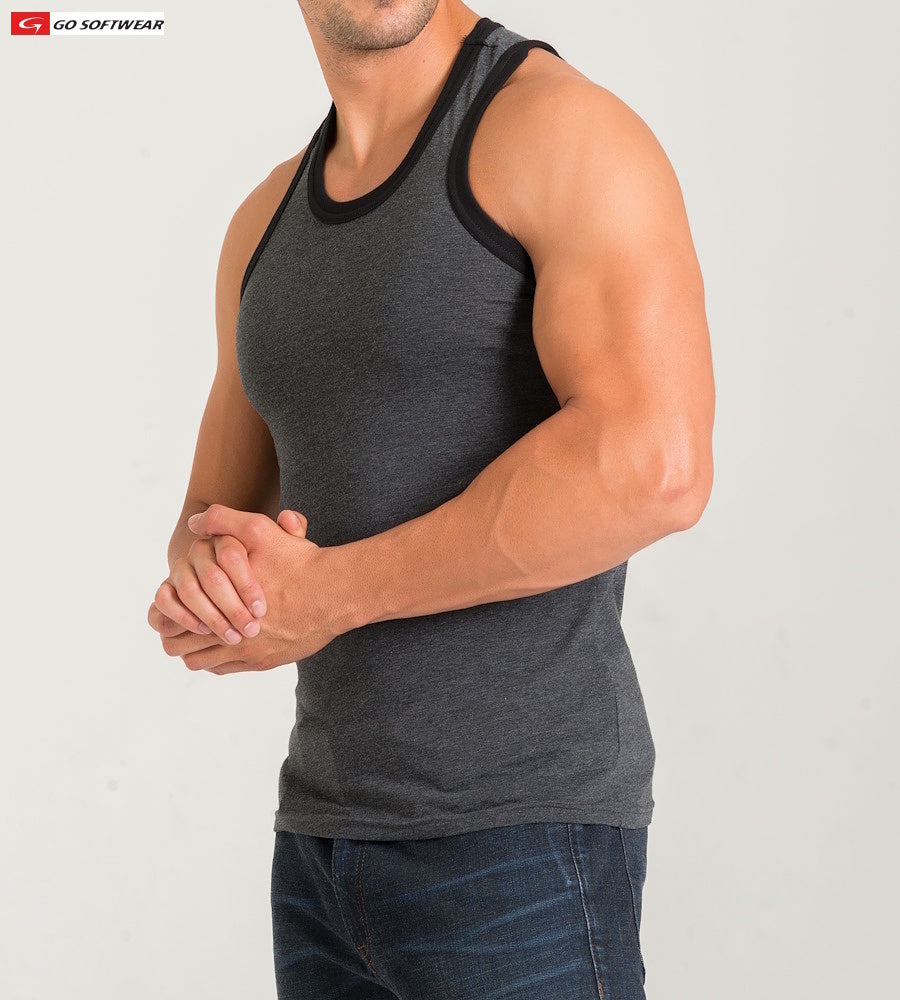 Go Softwear 4946 Men's California Bliss Classic Tank Top - Charcoal