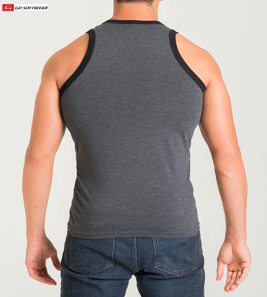 Go Softwear 4946 Men's California Bliss Classic Tank Top - Charcoal