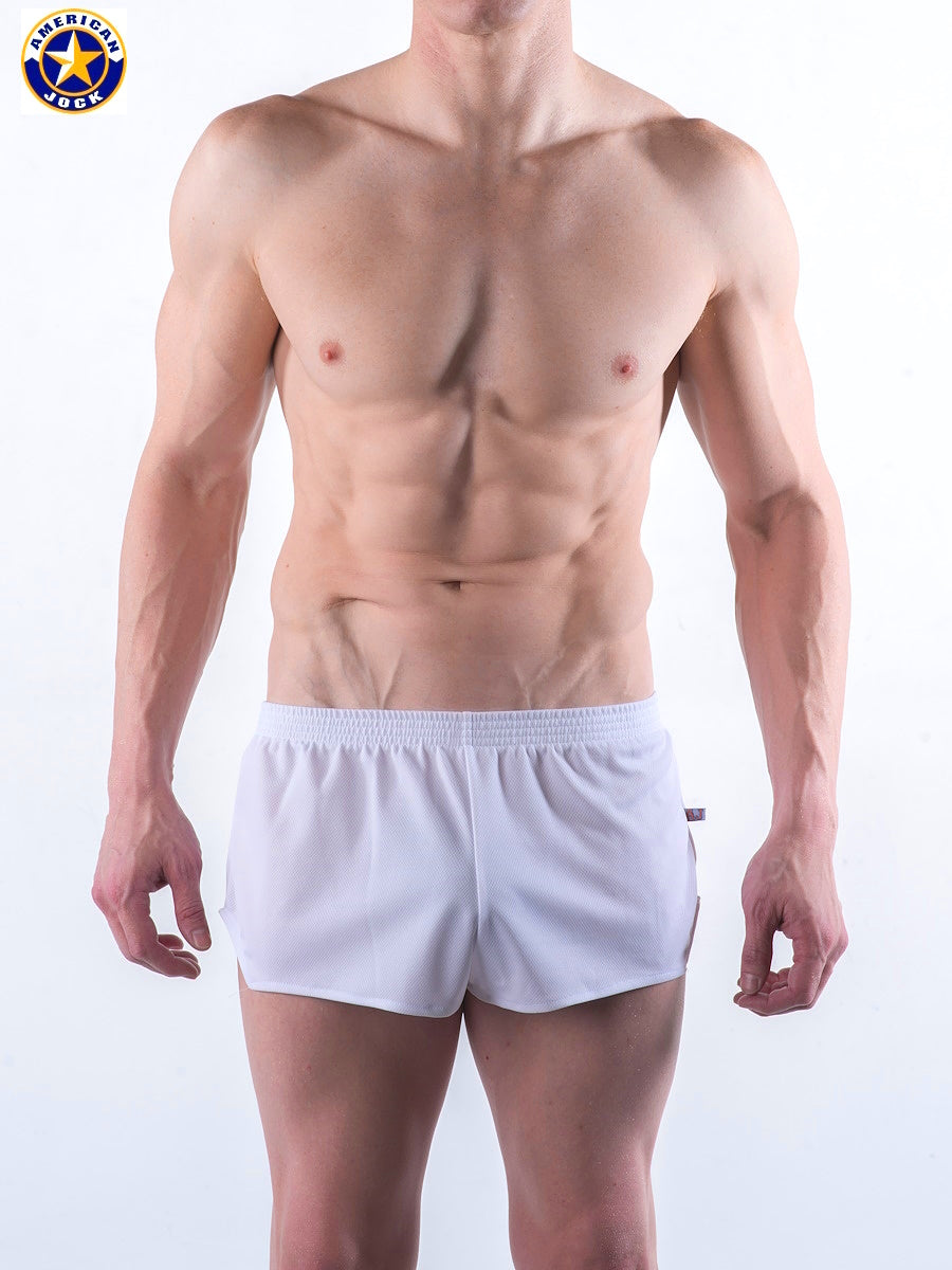 AMERICAN JOCK 8316 Men's Ultra Running Short - White