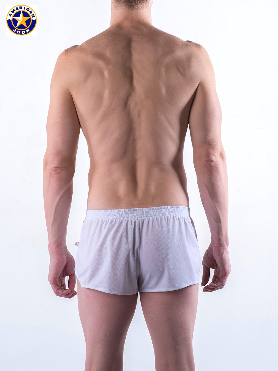 AMERICAN JOCK 8316 Men's Ultra Running Short - White