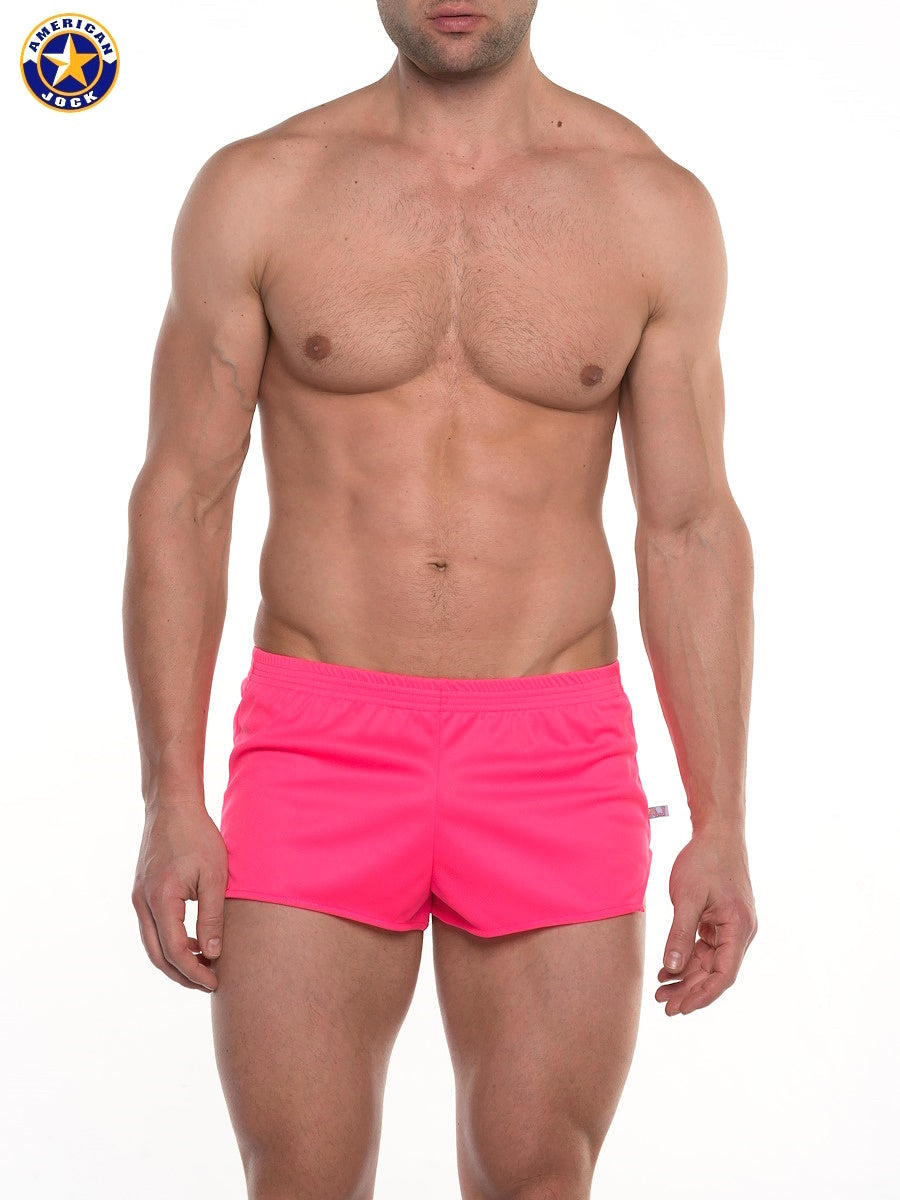 AMERICAN JOCK 8316 Men's Ultra Running  Short - Pink