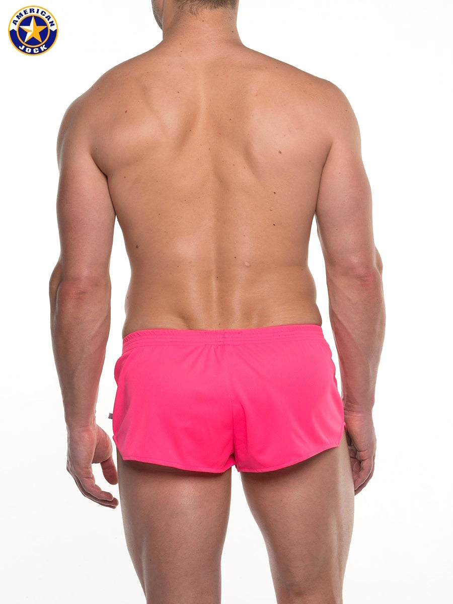 AMERICAN JOCK 8316 Men's Ultra Running  Short - Pink