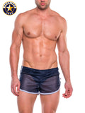 AMERICAN JOCK 8894 Men's Elite Track Short W/Liner - Navy