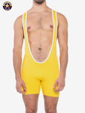 AMERICAN JOCK 8404 Men's Sports Scoop Singlet - Gold Yellow