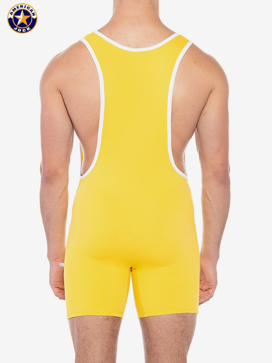AMERICAN JOCK 8404 Men's Sports Scoop Singlet - Gold Yellow