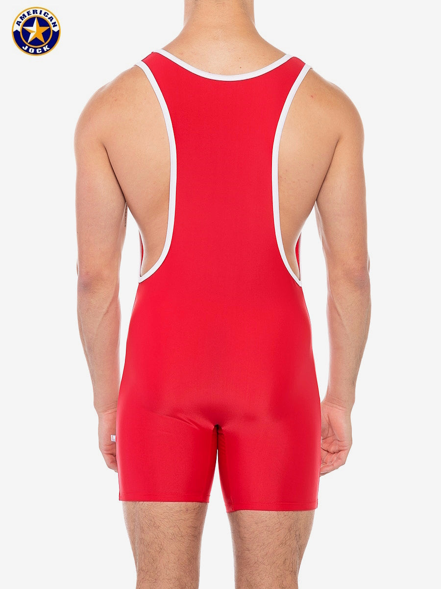 AMERICAN JOCK 8404 Men's Sports Scoop Singlet - Ribbon Red