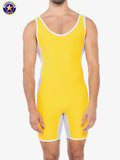 AMERICAN JOCK 8408 Men's Sports Takedown Singlet - Gold Yellow