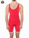 AMERICAN JOCK 8408 Men's Sports Takedown Singlet - Ribbon Red