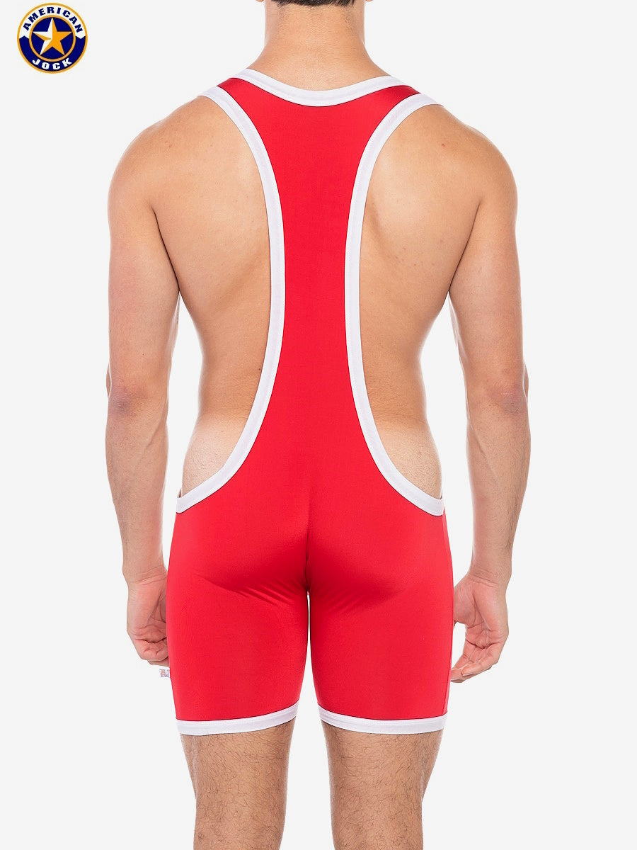 AMERICAN JOCK 8406 Men's Sports Freestyle Singlet - Ribbon Red