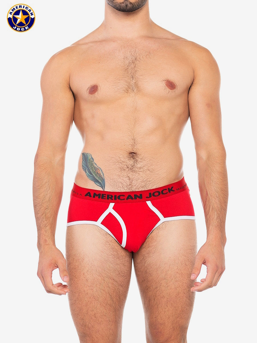 AMERICAN JOCK 8402 Men's Sport Brief - Ribbon Red