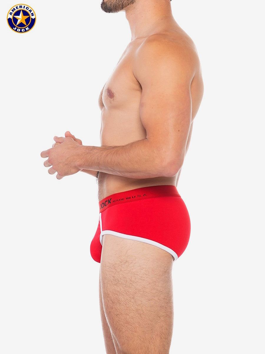 AMERICAN JOCK 8402 Men's Sport Brief - Ribbon Red