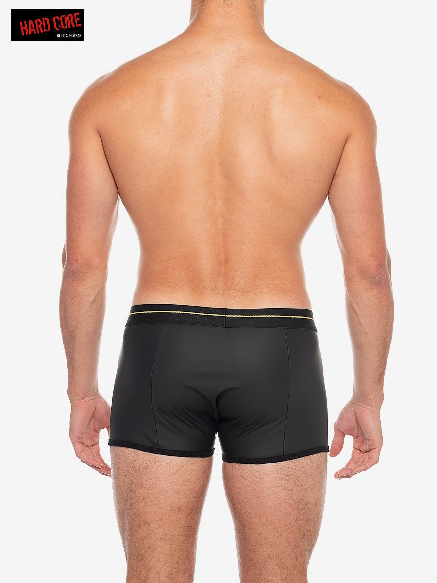 Hard Core 5527 Men's X Pleather Boxer Brief w/ Cod Piece - Midnight