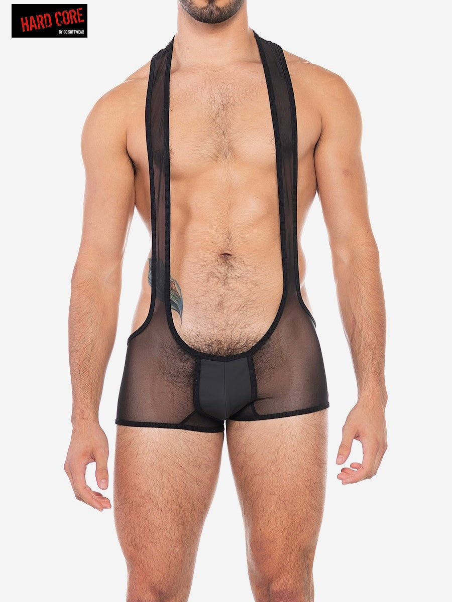 Hard Core 5533 Men's X Deep Scoop Mini Mesh Singlet - Midnight