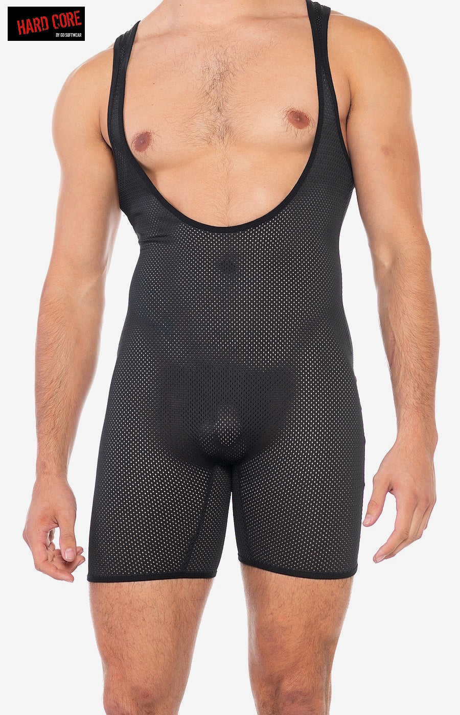 Hard Core 5538 Men's X Back Door Singlet (Open Zip Back) - Midnight