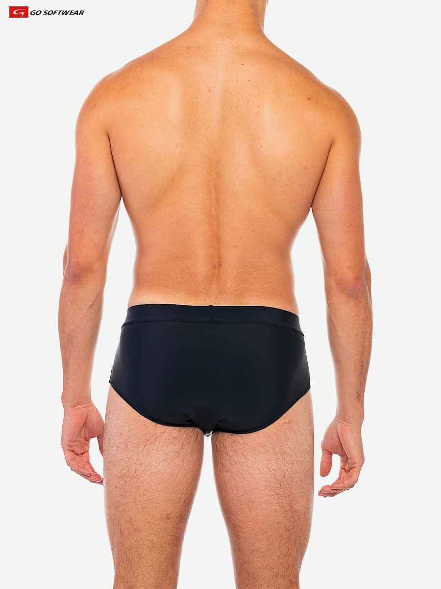 Go Softwear 4579 Men's Folsom Swim Brief - Black/Yellow