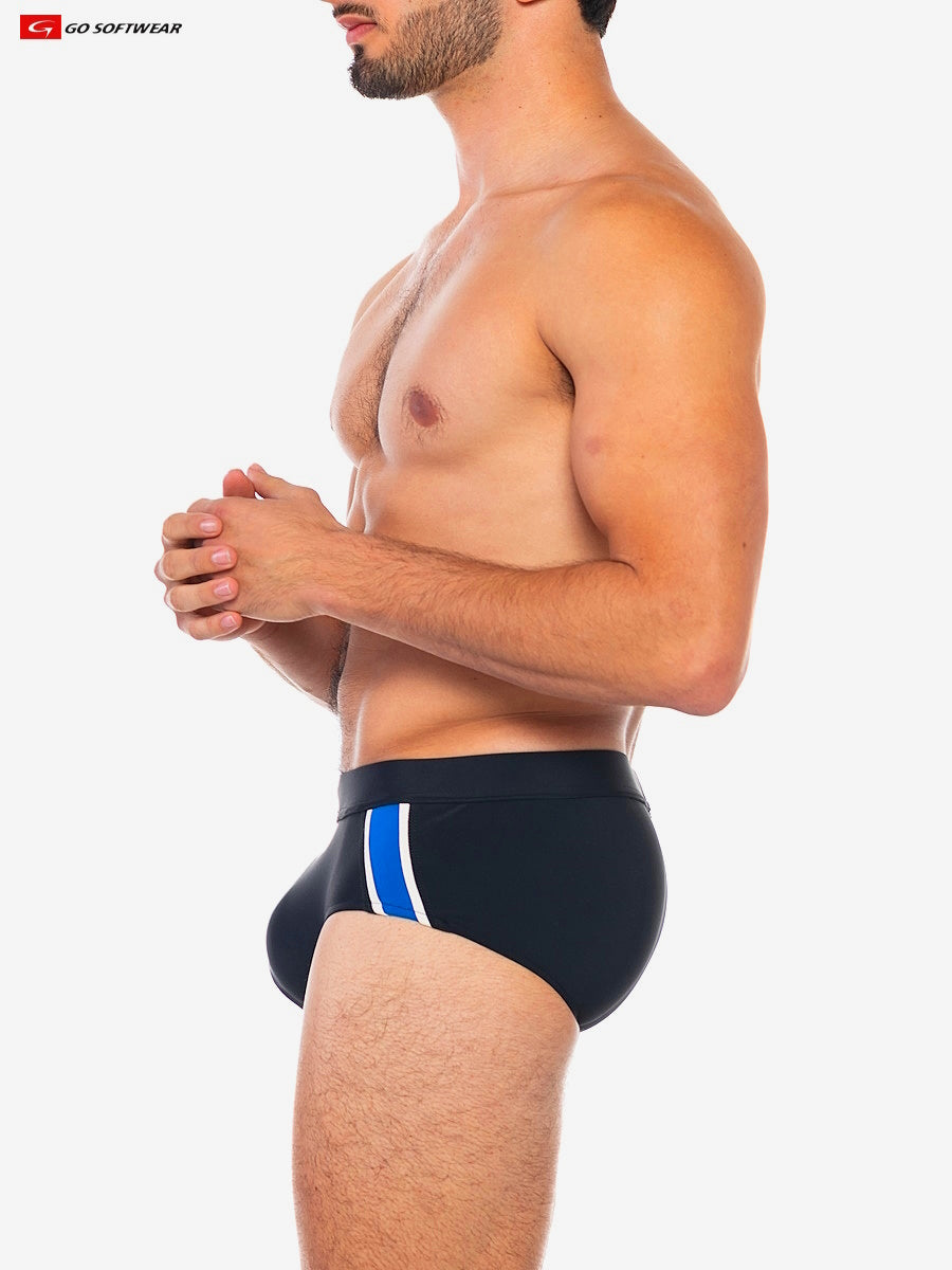 Go Softwear 4579 Men's Folsom Swim Brief - Black/Royal