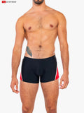 Go Softwear 4562 Men's Folsom Sq-Cut Swimsuit - Black/Red