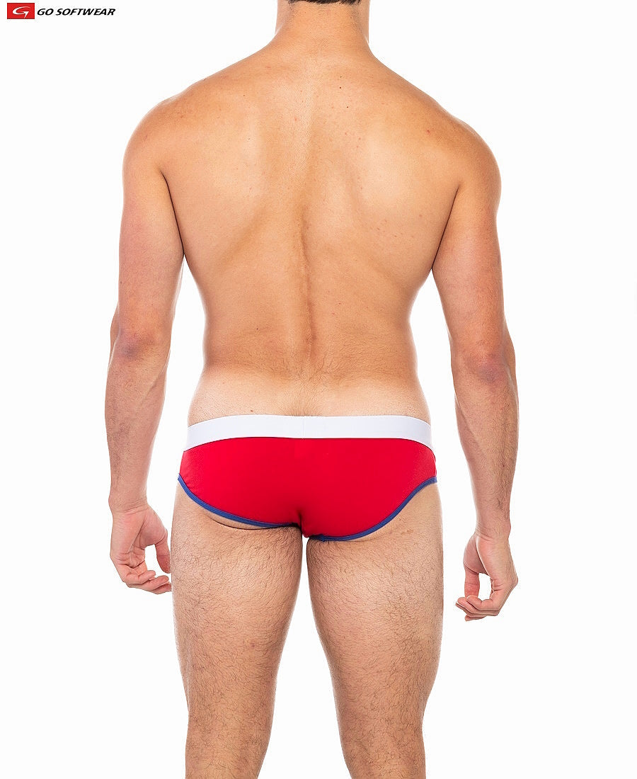 Go Softwear 2011 Men's Cal. Classic Lo Rise Brief - Scarlet/Royal Blue
