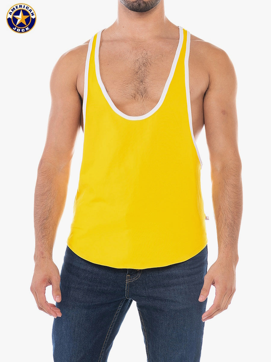 AMERICAN JOCK 8407 Men's Sports Stringer Tank - Gold Yellow
