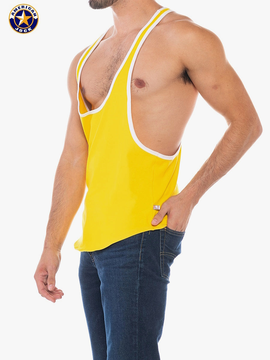 AMERICAN JOCK 8407 Men's Sports Stringer Tank - Gold Yellow