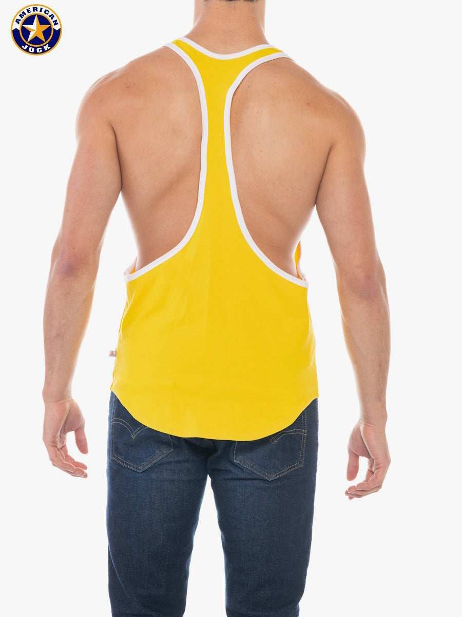 AMERICAN JOCK 8407 Men's Sports Stringer Tank - Gold Yellow